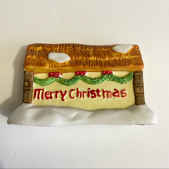 LEMAX 1991 Dickensvale Collectibles Porcelain MERRY CHRISTMAS Village Sign - Picture 6 of 11